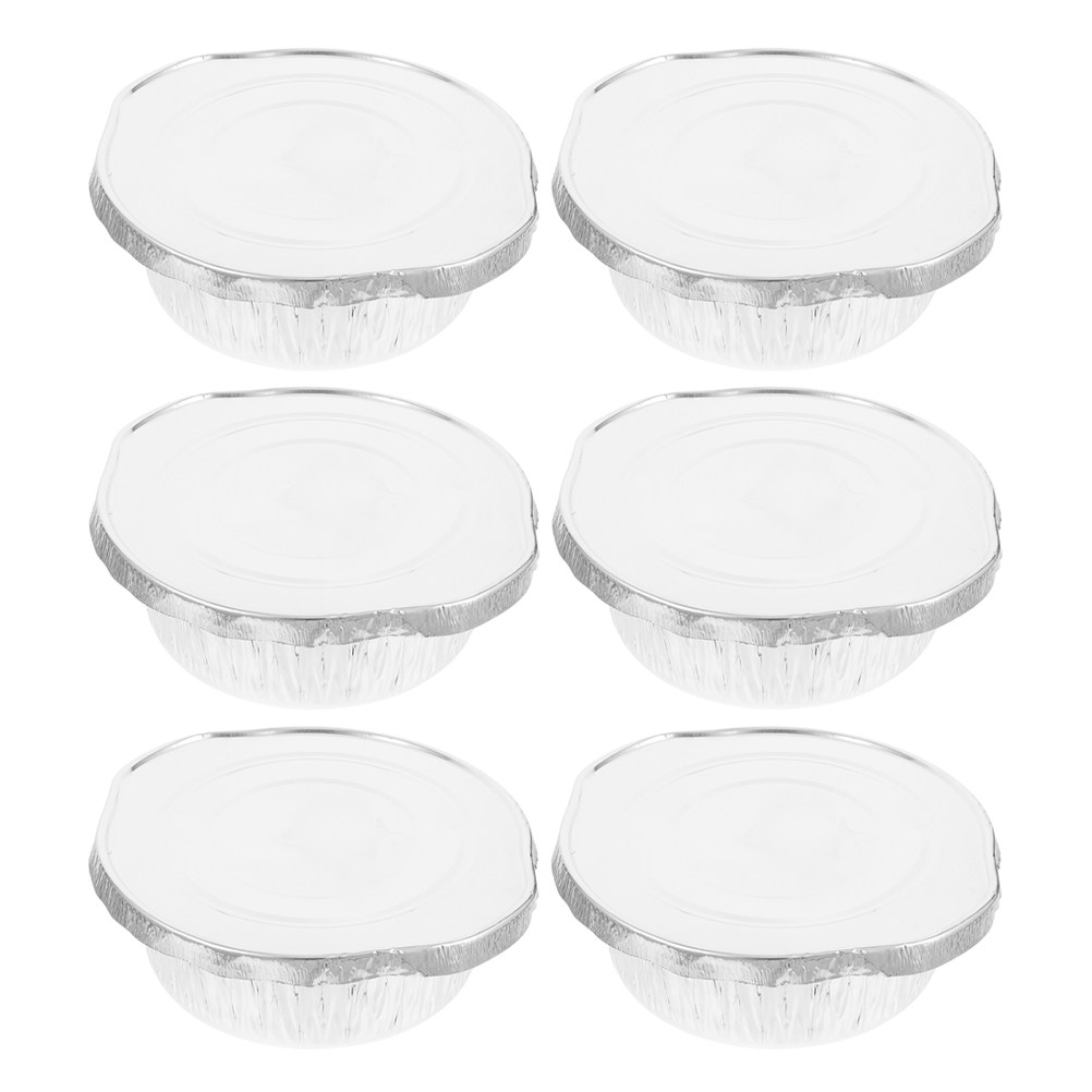 Camping Cooking Pot With Lid - 6Pcs Disposable Foil Pot Aluminum Round