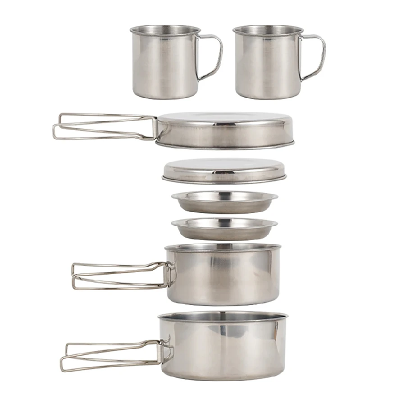8pcs/Set Camping Cookware Mess - Camping Cooking Set Large review and price