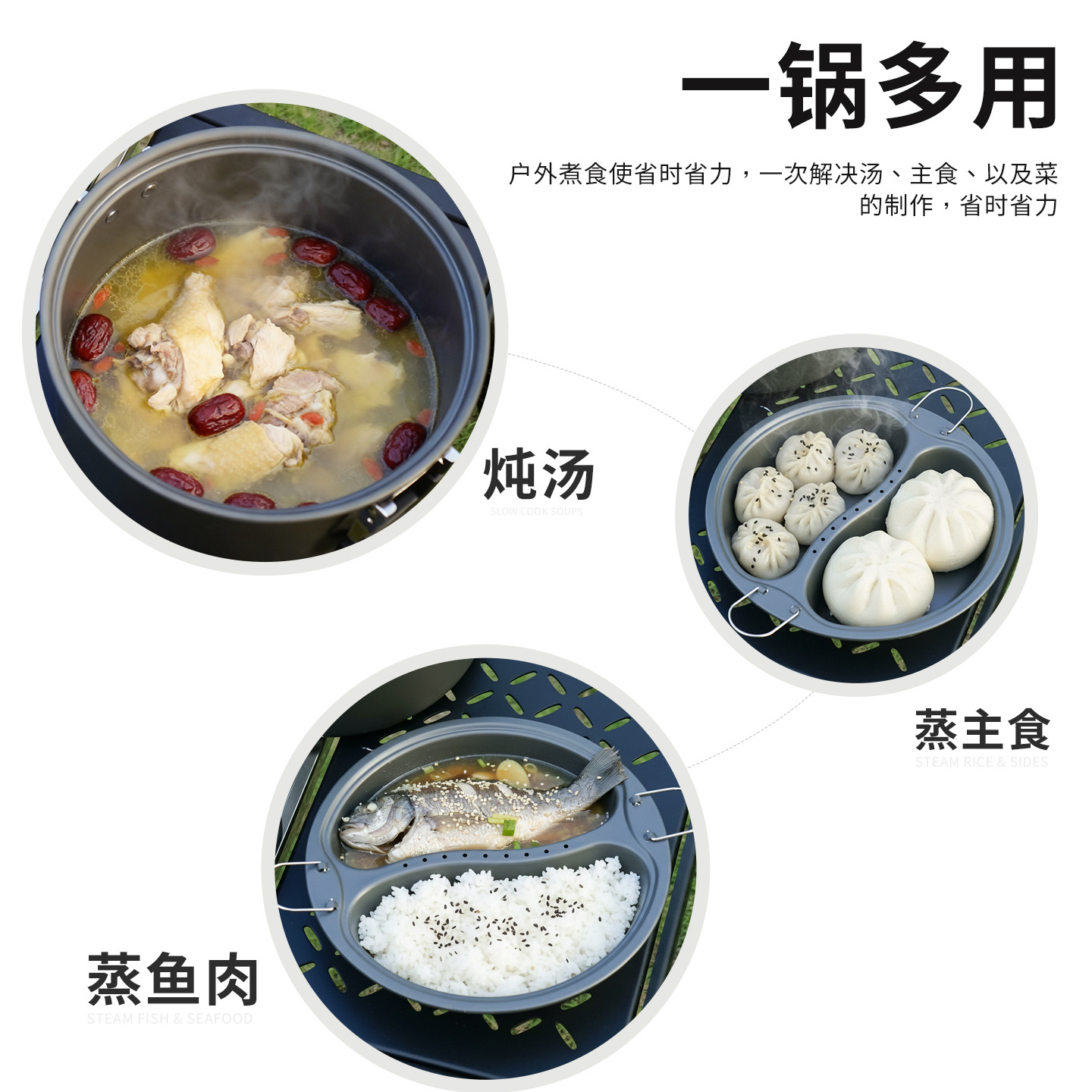 6.5L Large Capacity Mandarin D - Camping Cooking Set Large review and price