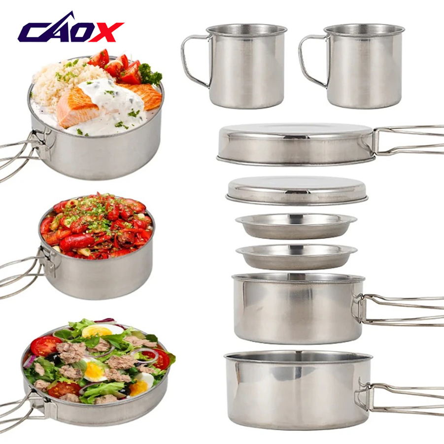 CAOX 8pcs/Set Camping Cookware - Camping Cooking Set Large review and price