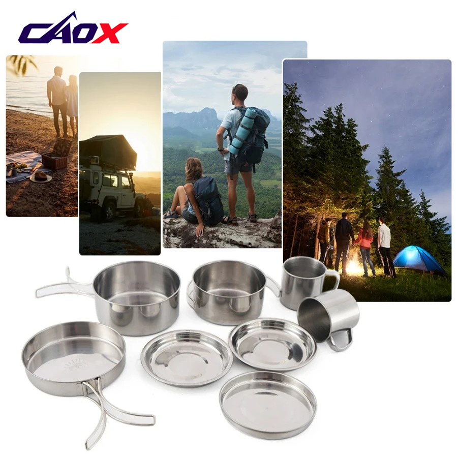 CAOX 8pcs/Set Camping Cookware - Camping Cooking Set Large review and price