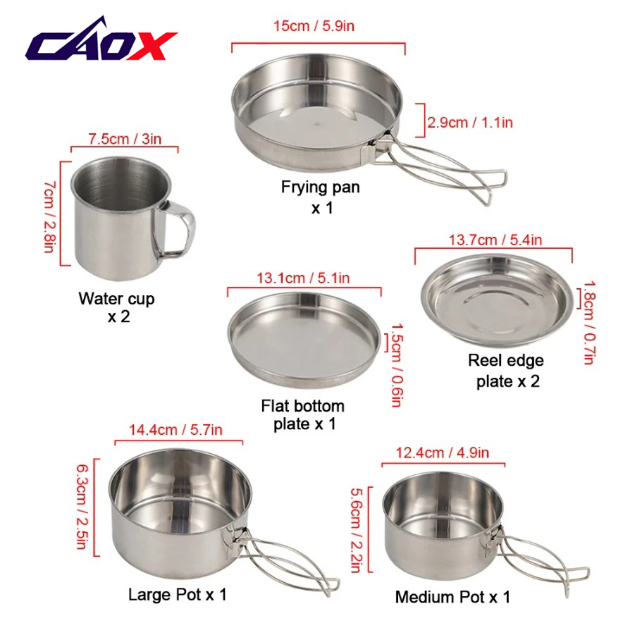 CAOX 8pcs/Set Camping Cookware - Camping Cooking Set Large review and price
