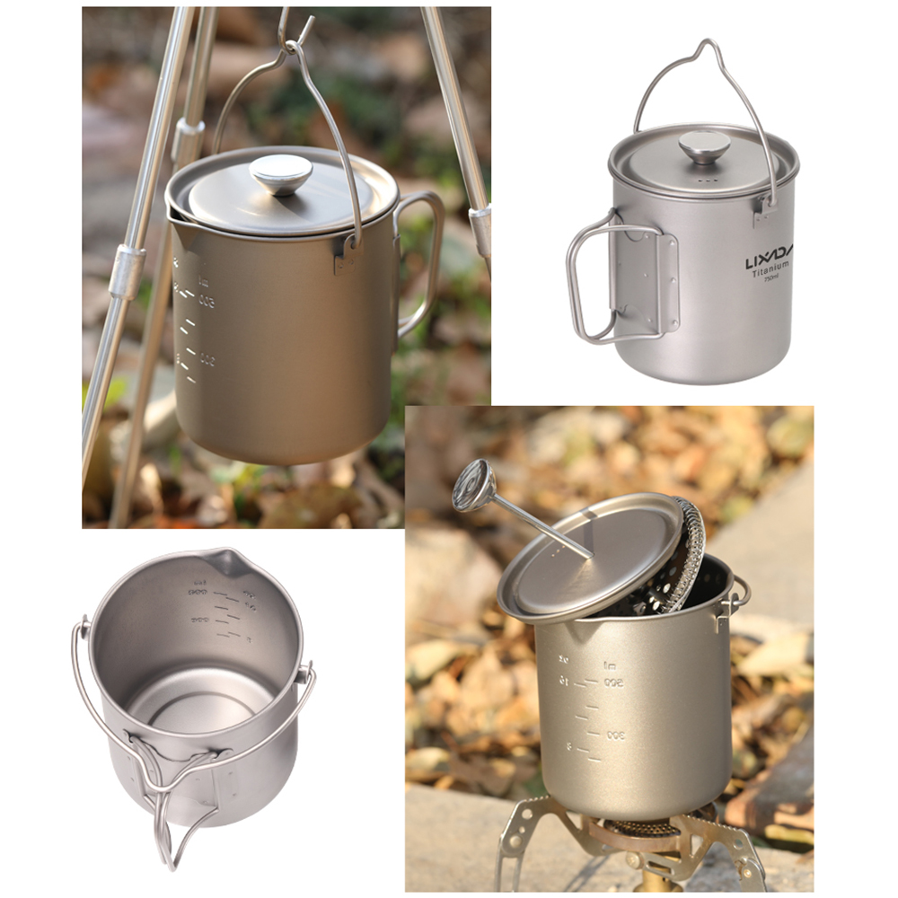 Ti Coffee Cup Lixada 750ml Tit - Camping Cooking Pot With Lid review and price