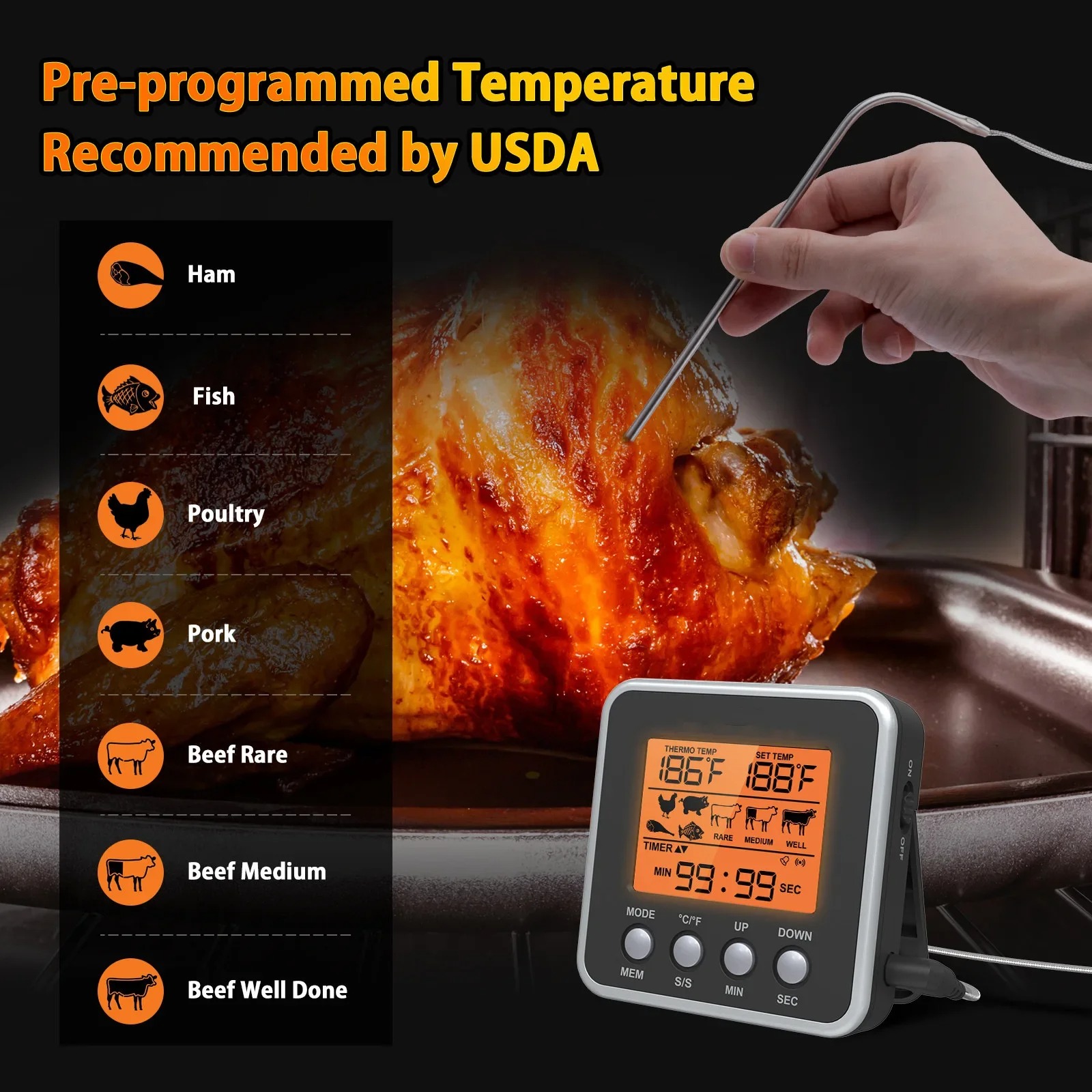 LCD Digital Meat Thermometer M - Meat Thermometer Camp review and price