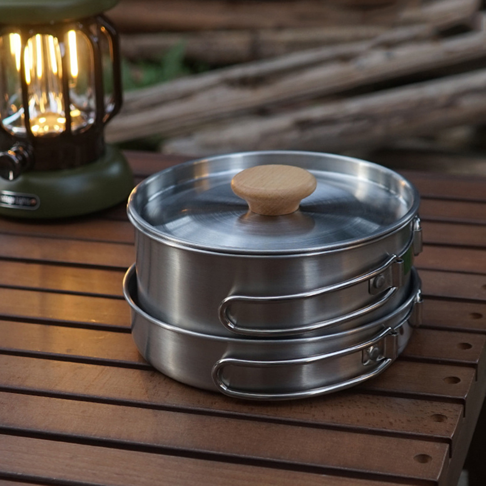 Portable Camping Pan Stainless - Camping Cooking Equipment Bag review and price