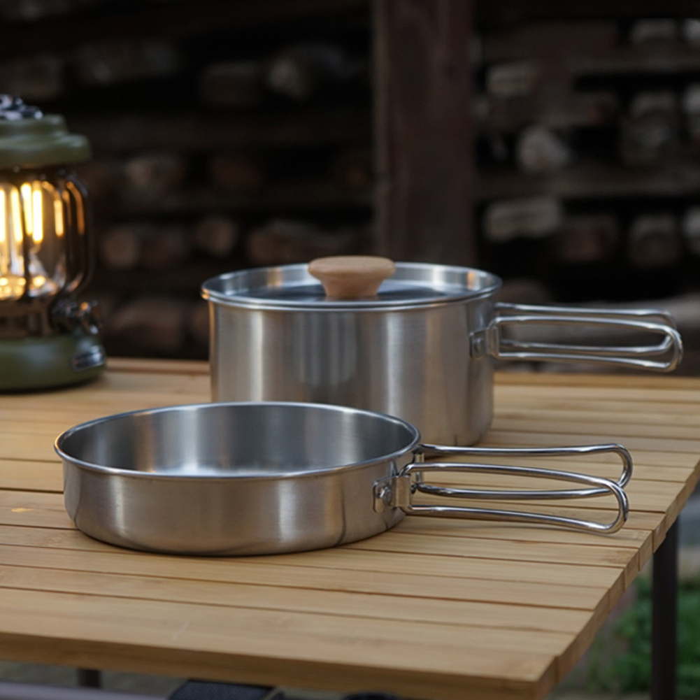 Portable Camping Pan Stainless - Camping Cooking Equipment Bag review and price