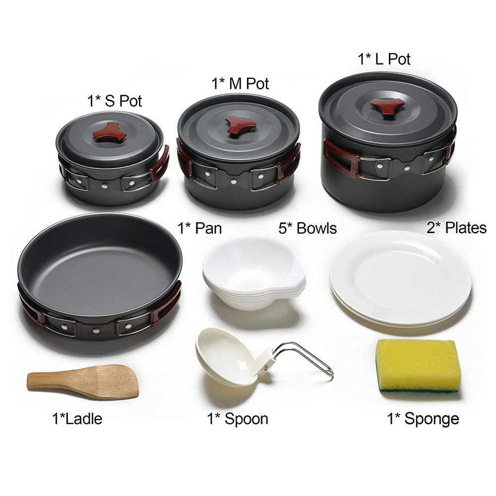 Outdoor Camping Cookware Kit N - Camping Cooking Set Large review and price