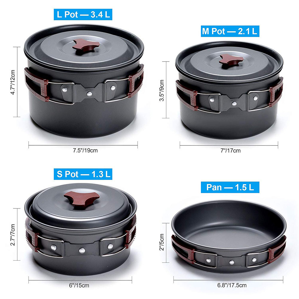 Outdoor Camping Cookware Kit N - Camping Cooking Set Large review and price