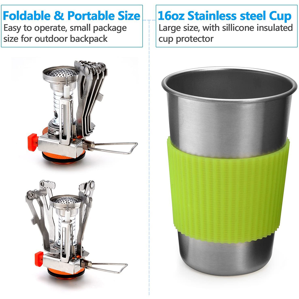 Camping Cookware Kit with Stov - Camping Cooking Ware Set review and price